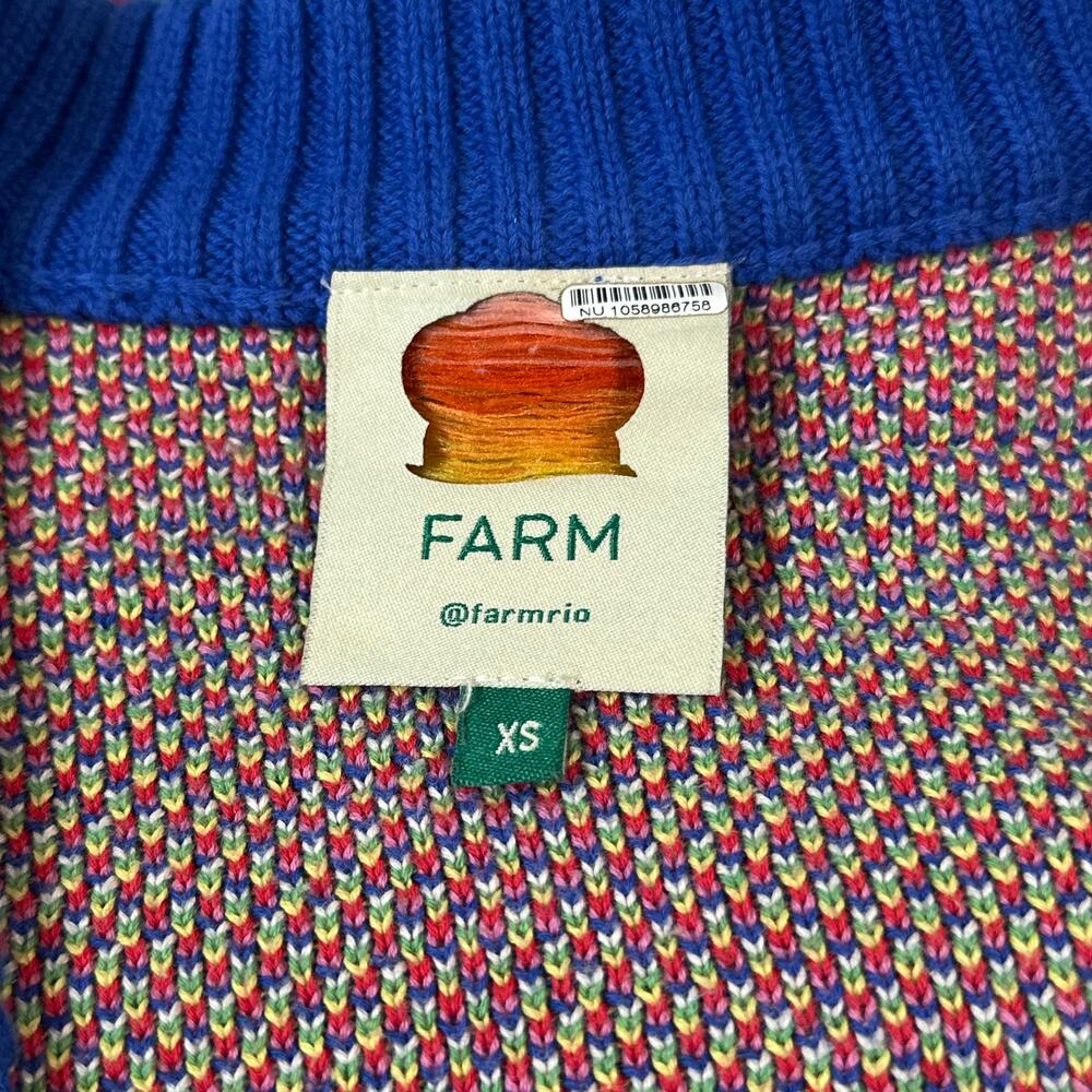 FARM RIO Sweet Orchard Chunky Knit Cardigan Cozy Oversized Fruit Floral Sweater - Picture 13 of 16